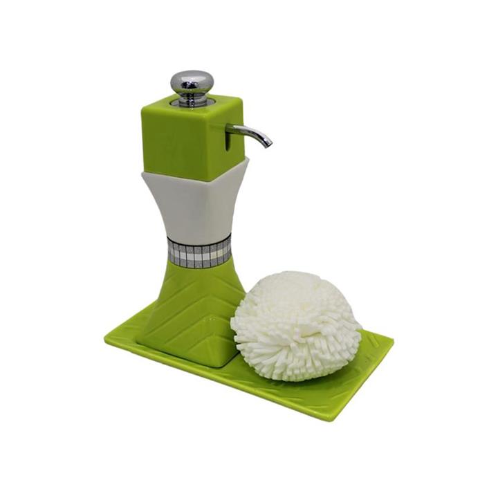 پمپ مایع ظرفشویی آتریسا به همراه اسکاچ مدل Green Cube